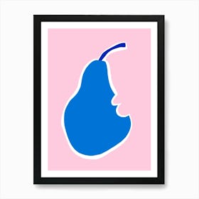 Pear pink and blue Art Print