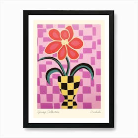 Spring Collection Orchids Flower Vase 7 Art Print