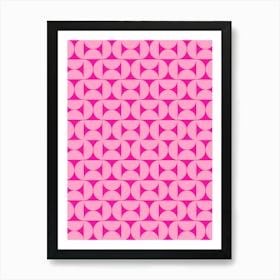 Mid Century Hot Pink Art Print