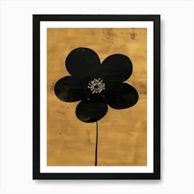 Black Flower Canvas Print Art Print