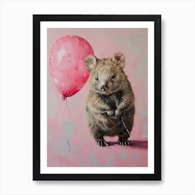 Cute Wombat 1 With Balloon Art Print
