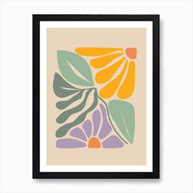 Colorful pastel floral Art Print