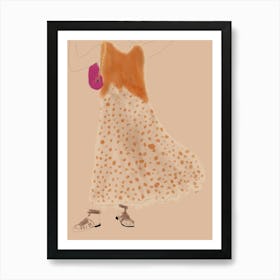 Polka Dot Dress - Fashion Artwork Art Print