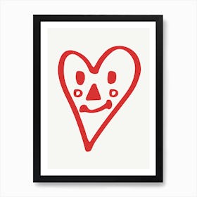 Heart Of A Clown Cute Illustration Art Print