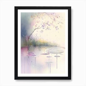 Rain Puddle Water Waterscape Gouache 1 Art Print