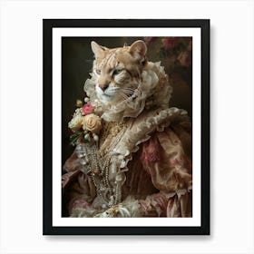 Royal Rococo Mountain Lion Art Print