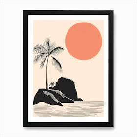 Palm Tree At Sunset Art Print