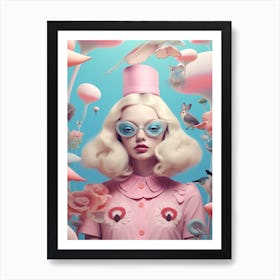 Alice In Wonderland Fashion Portrait Art Print