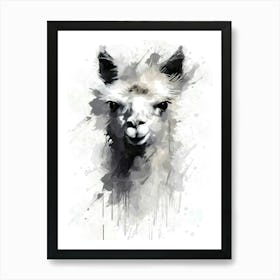 Aesthetic Abstract Watercolor Llama Art Print