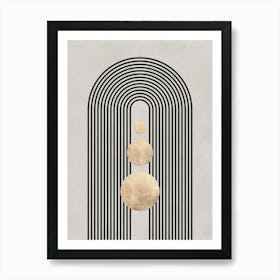 Gold and geometric lines 2 Art Print