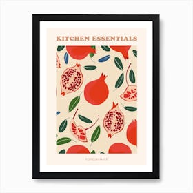 Pomegranate Fruit Pattern Poster 1 Art Print