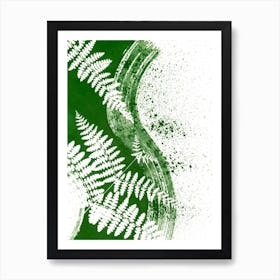 Green Fern Leaves Art Print