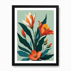 Orange Flowers 7 Art Print