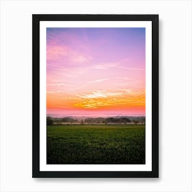 A Watercolor Creation Rich With Springs Flush Of Colors Backlit By The Glow Of The Summer Sunset (4) Art Print