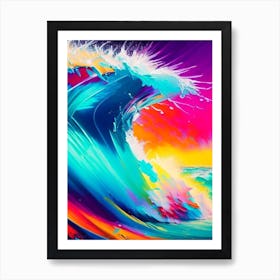 Surfing On Wave At Sea Waterscape Waterscape Bright Abstract 2 Art Print
