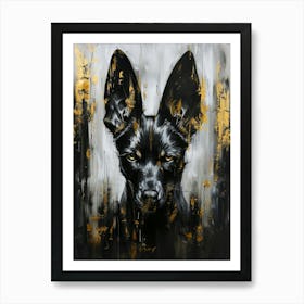 Black And Gold Dog Art Print