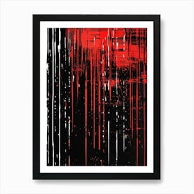 Abstract Black And Red Painting Art Print