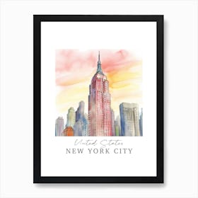 United States, New York City Storybook 2 Travel Poster Watercolour Art Print