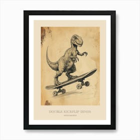 Nodosaurus Vintage Dinosaur Poster 2 Art Print