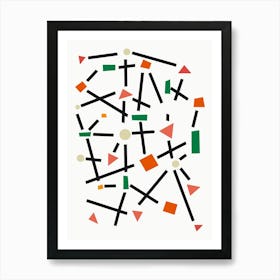 Abstract Pattern Cross Lines Art Print