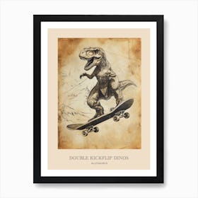 Allosaurus Vintage Dinosaur Poster 2 Affiche