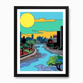 Minimal Design Style Of Tokyo, Japan 1 Art Print