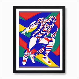 American Football In The Style Of Matisse 3 Art Print