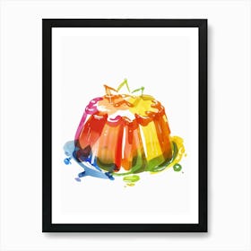 Rainbow Watercolour Jelly Painting Art Print