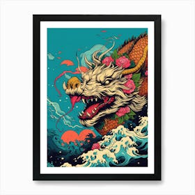 Dragon Close Up Illustration 3 Art Print