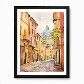 Bergamo, Italy Watercolour Streets 4 Art Print