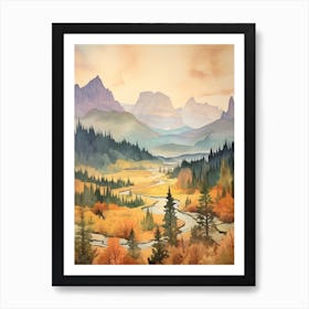 Autumn National Park Painting Yoho National Park British Columbia Canada 1 Art Print