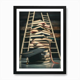 Stack Of Books And Ladders Art Print