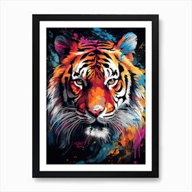 Tiger Art In Abstract Art Style 2 Art Print