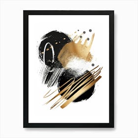 Abstract Gold And Black Painting 47 Art Print