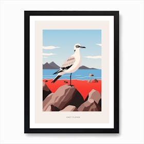 Minimalist Grey Plover 1 Bird Poster Art Print