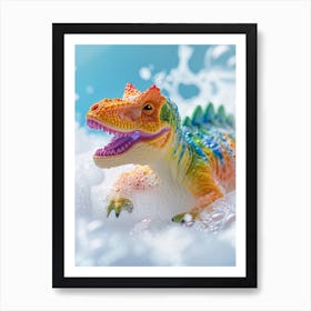 Toy Dinosaur Bubble Bath 2 Art Print