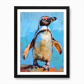 Galapagos Penguin Cooper Bay Colour Block Painting 3 Art Print