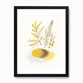 Mustard Seed Spices And Herbs Pencil Illustration 1 Art Print