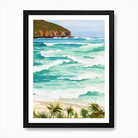 Bronte Beach, Australia Contemporary Illustration 1  Art Print