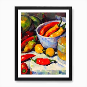 Chili Pepper Cezanne Style vegetable Art Print