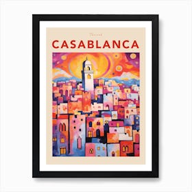 Casablanca Morocco Fauvist Travel Poster Art Print