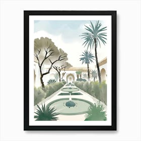 Morocco Garden green 1 Art Print