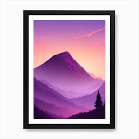 Misty Mountains Vertical Composition In Purple Tone 27 Art Print