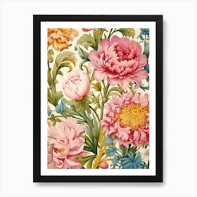 Peonies Wallpaper 11 Art Print