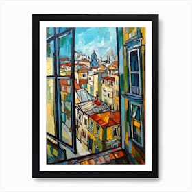 Window View Buenos Aires Of In The Style Of Cubism 4 Art Print