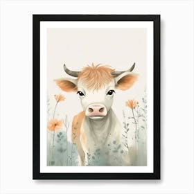 Cute Calf Scandinavian Style Illustration 1 Art Print