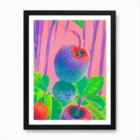 Red Kiwi Risograph Retro Poster Fruit Art Print