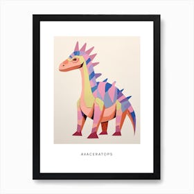 Nursery Dinosaur Art Avaceratops 3 Poster Art Print