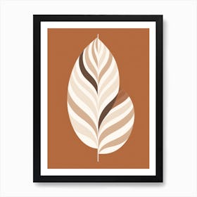 Leaf on orange Art Print