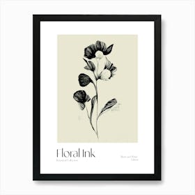 Floral Ink Botanical 1 Art Print